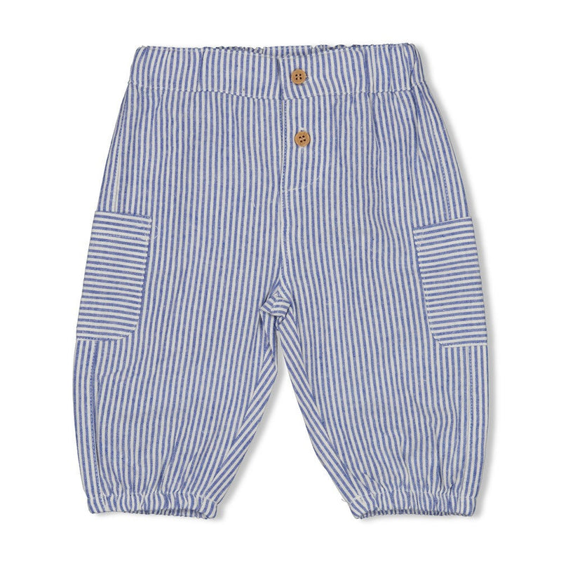 Jongens Broek streep chambray - Seaside Happiness van Feetje in de kleur Chambray in maat 86.