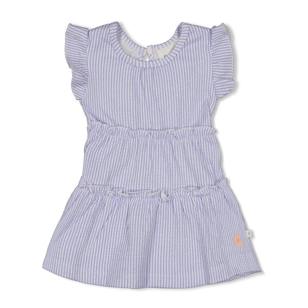 Meisjes Jurk crinkle streep k/m - Sea La Vie van Feetje in de kleur Lavendel in maat 86.