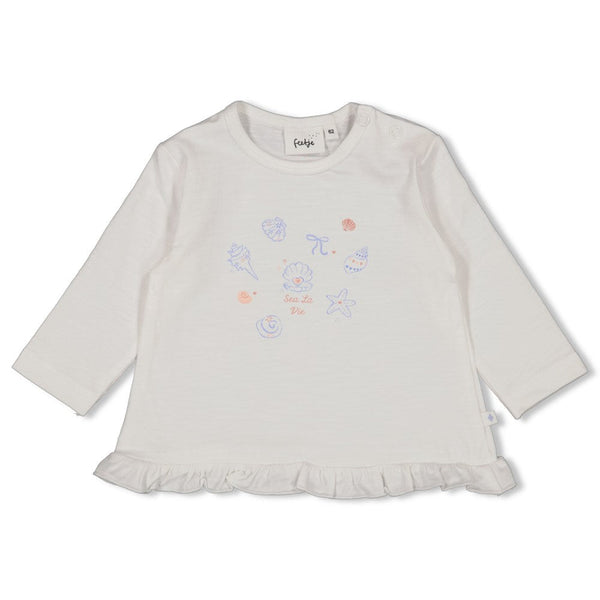 Meisjes Longsleeve - Sea La Vie van Feetje in de kleur Offwhite in maat 86.