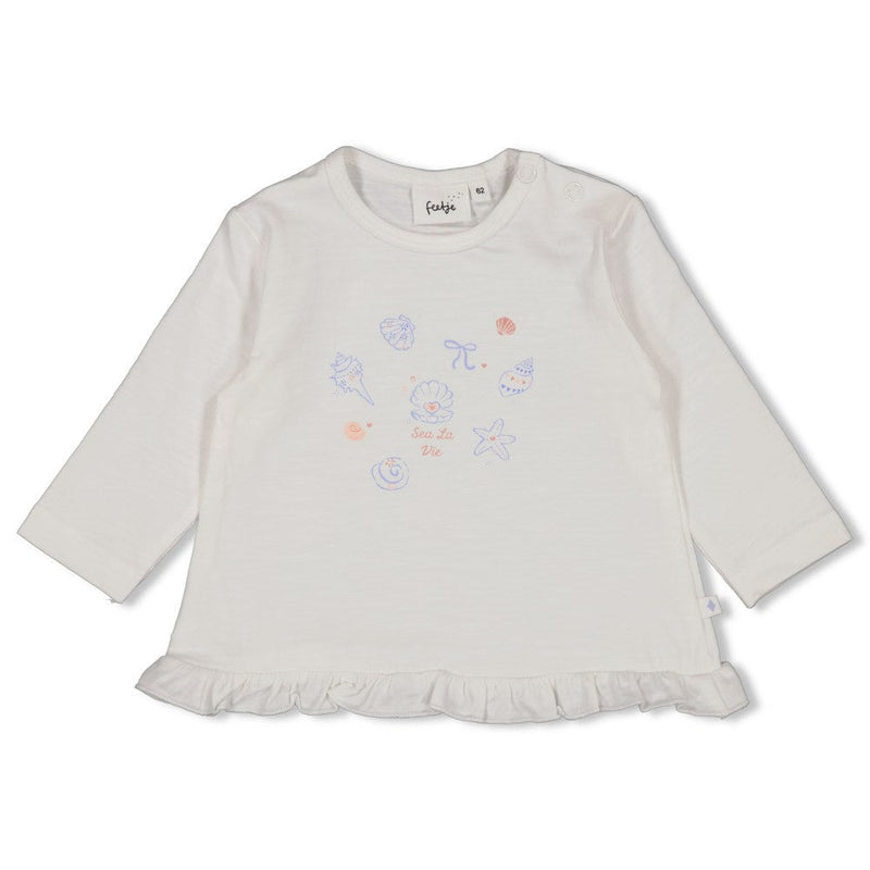 Meisjes Longsleeve - Sea La Vie van Feetje in de kleur Offwhite in maat 86.