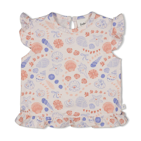 Meisjes T-shirt AOP - Sea La Vie van Feetje in de kleur l.Roze in maat 86.