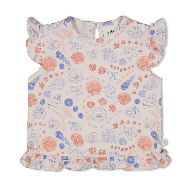Meisjes T-shirt AOP - Sea La Vie van Feetje in de kleur l.Roze in maat 86.