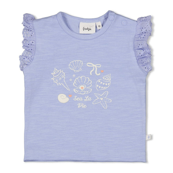 Meisjes T-shirt - Sea La Vie van Feetje in de kleur Lavendel in maat 86.