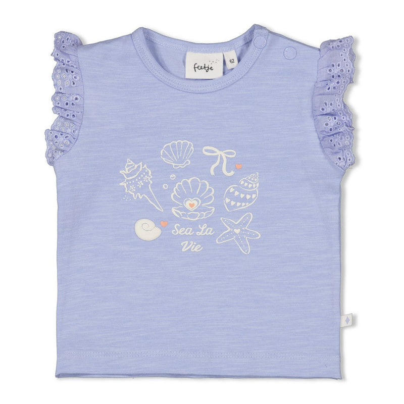 Meisjes T-shirt - Sea La Vie van Feetje in de kleur Lavendel in maat 86.