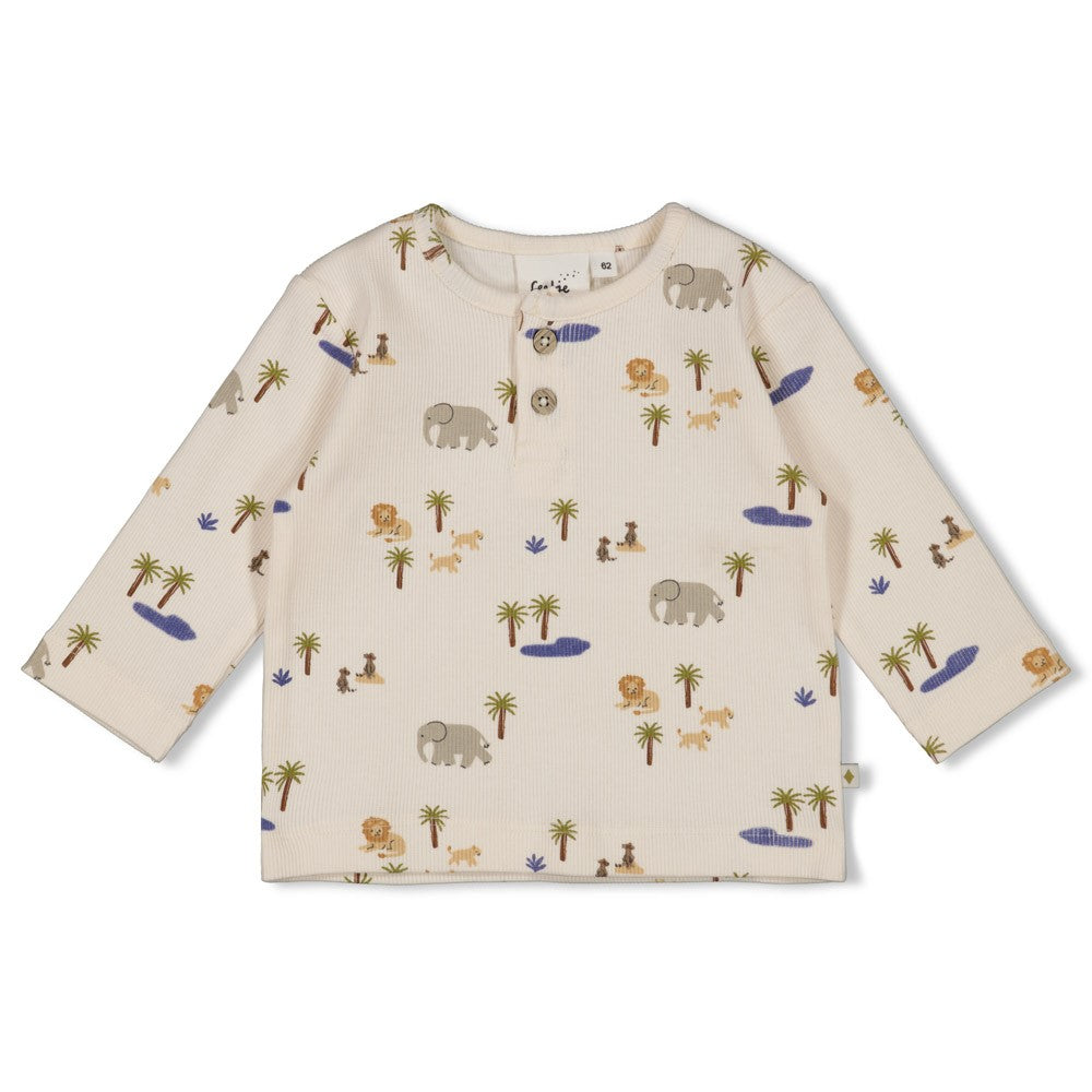 Feetje Longsleeve rib AOP - Safari Savage