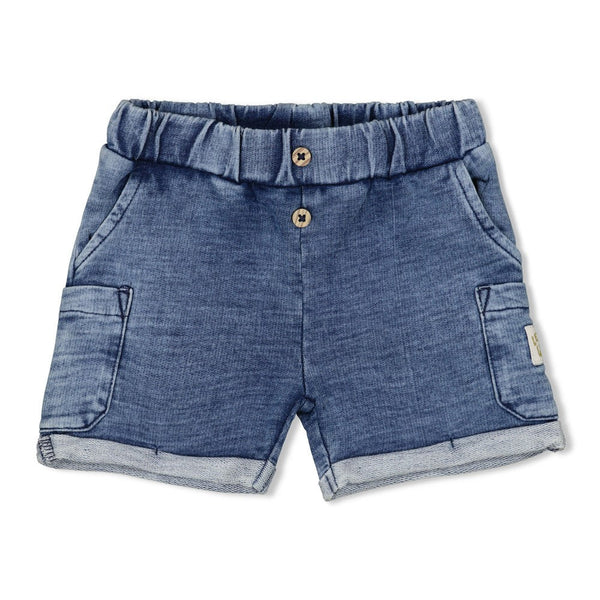 Jongens Short jogg denim - Safari Savage van Feetje in de kleur L.blauw denim in maat 86.