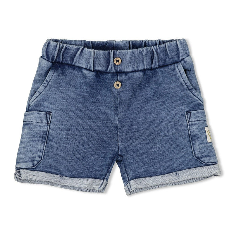 Jongens Short jogg denim - Safari Savage van Feetje in de kleur L.blauw denim in maat 86.