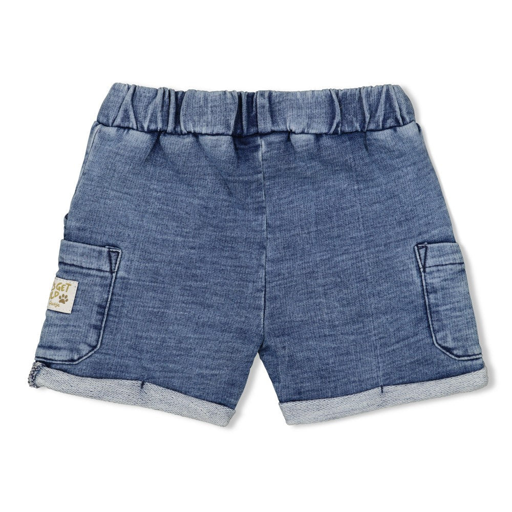 Jongens Short jogg denim - Safari Savage van Feetje in de kleur L.blauw denim in maat 86.