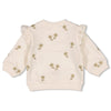 Meisjes Sweater AO embroidery relaxed fit - Let Your Dreams Blossom van Feetje in de kleur Offwhite in maat 86.