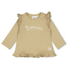 Meisjes Longsleeve ruches - Let Your Dreams Blossom van Feetje in de kleur Groen in maat 86.