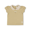 Meisjes T-shirt met kraag - Let Your Dreams Blossom van Feetje in de kleur Groen in maat 86.