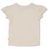 Meisjes T-shirt met crochet bloem - Let Your Dreams Blossom van Feetje in de kleur Offwhite in maat 86.