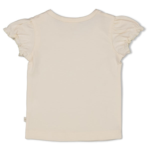 Feetje T-shirt met crochet bloem - Let Your Dreams Blossom
