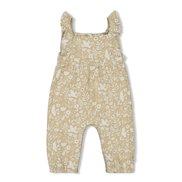 Meisjes Jumpsuit crinkle AOP - Let Your Dreams Blossom van Feetje in de kleur Groen in maat 86.