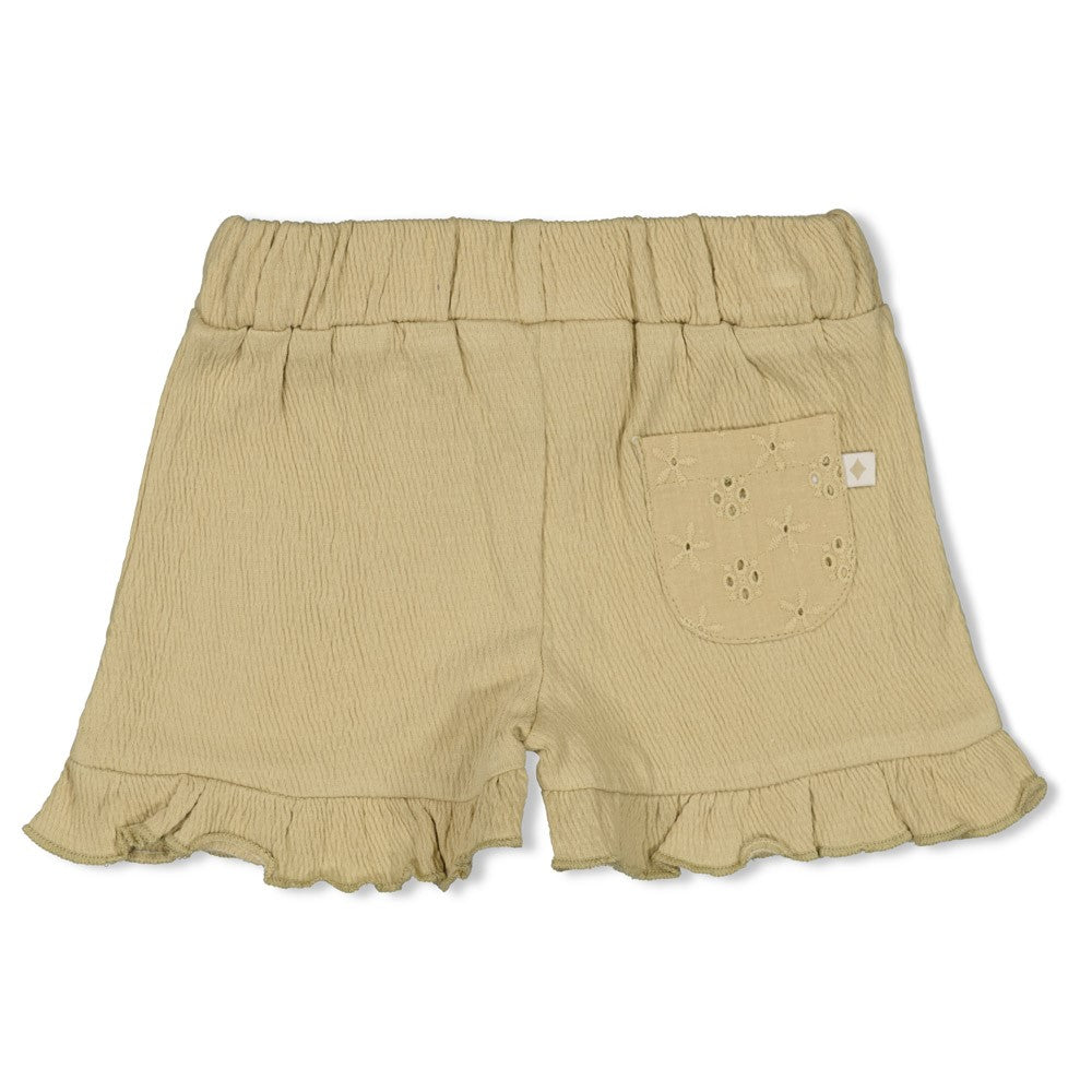 Meisjes Short crinkle ruches AOP - Let Your Dreams Blossom van Feetje in de kleur Groen in maat 86.