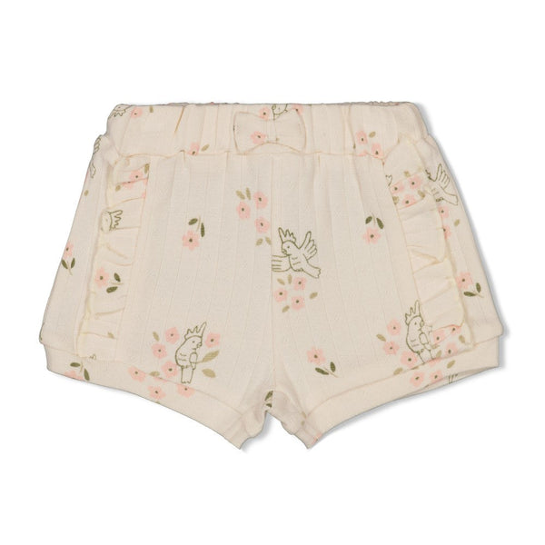 Meisjes Short pointelle rib AOP - Let Your Dreams Blossom van Feetje in de kleur Offwhite in maat 86.