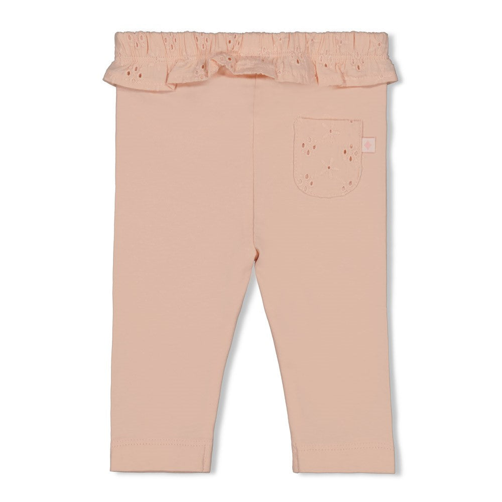 Meisjes Legging - Let Your Dreams Blossom van Feetje in de kleur Perzik in maat 86.