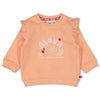 Meisjes Sweater relaxed fit - Love Peace Aloha van Feetje in de kleur Perzik in maat 86.