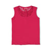 Meisjes Singlet rib met crochet rugdetail - Love Peace Aloha van Feetje in de kleur Fuchsia in maat 86.