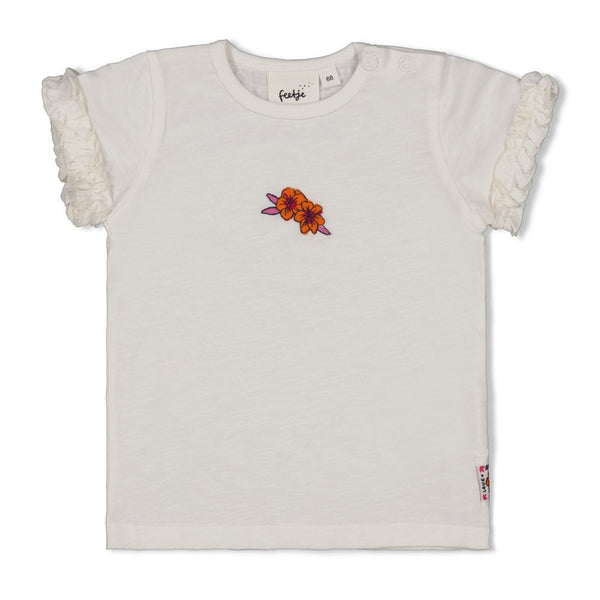 Meisjes T-shirt - Love Peace Aloha van Feetje in de kleur Wit in maat 86.