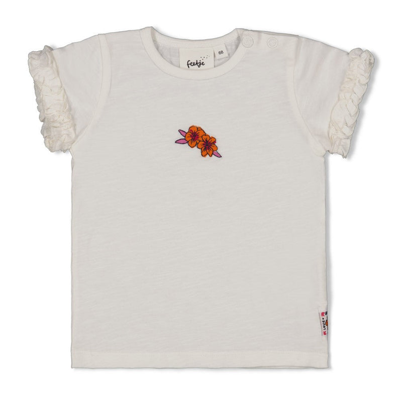 Meisjes T-shirt - Love Peace Aloha van Feetje in de kleur Wit in maat 86.