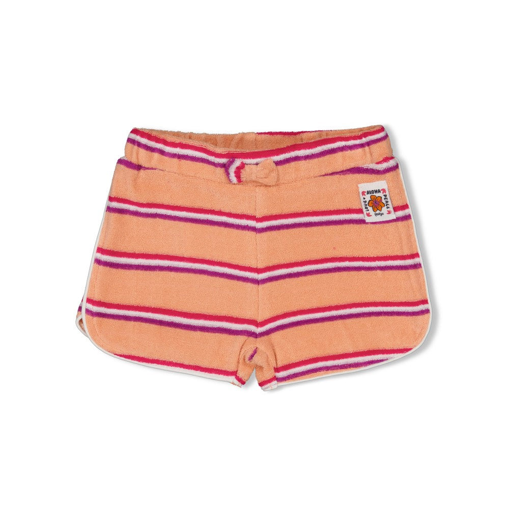 Feetje Short streep badstof - Love Peace Aloha