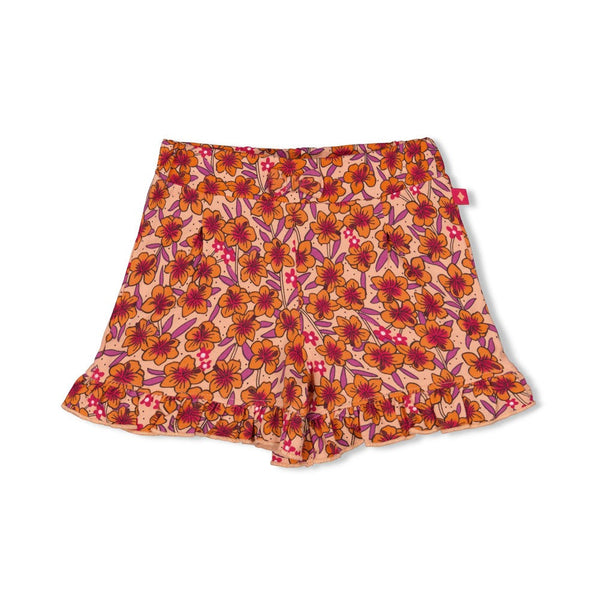 Meisjes Short AOP - Love Peace Aloha van Feetje in de kleur Perzik in maat 86.