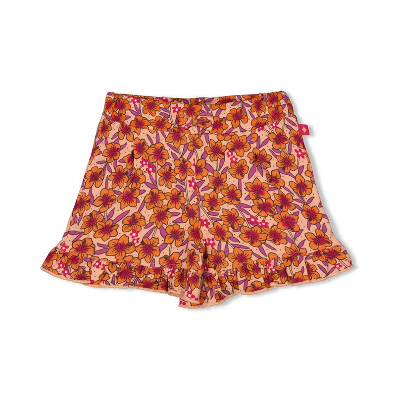 Meisjes Short AOP - Love Peace Aloha van Feetje in de kleur Perzik in maat 86.