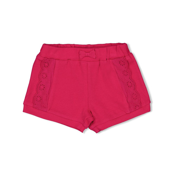 Meisjes Short - Love Peace Aloha van Feetje in de kleur Fuchsia in maat 86.