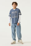 Jongens T-Shirt  van Garcia in de kleur Jay Blue in maat 176.
