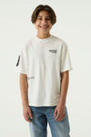 Jongens T-Shirt  van Garcia in de kleur Off White in maat 176.
