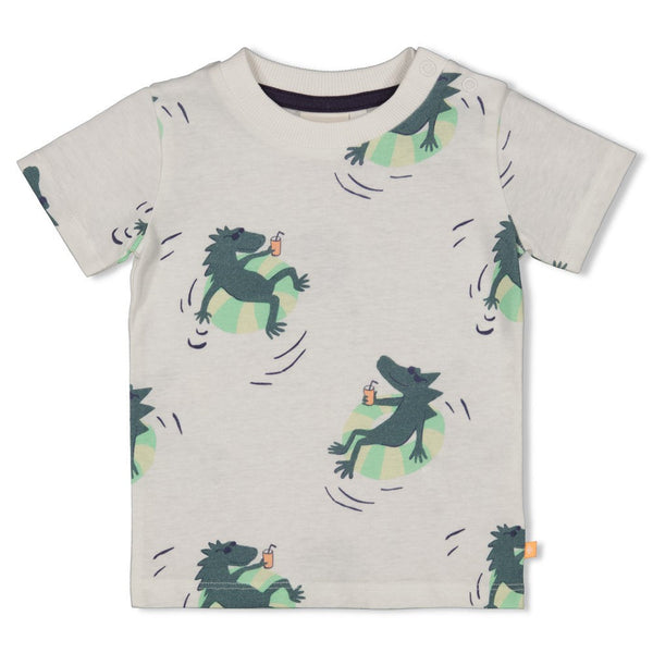 Jongens T-shirt AOP - Lagoon Legends van Feetje in de kleur Wit in maat 86.