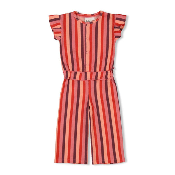 Meisjes Jumpsuit streep seersucker - Salsa Sunset van Feetje in de kleur Zalm in maat 86.