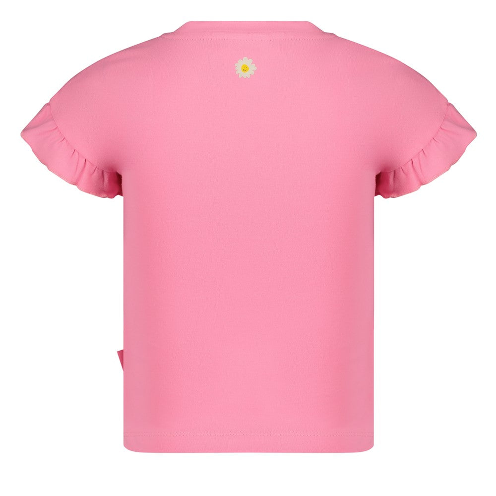 Meisjes T-shirt - Rolling into Spring van Jubel in de kleur Roze in maat 128.