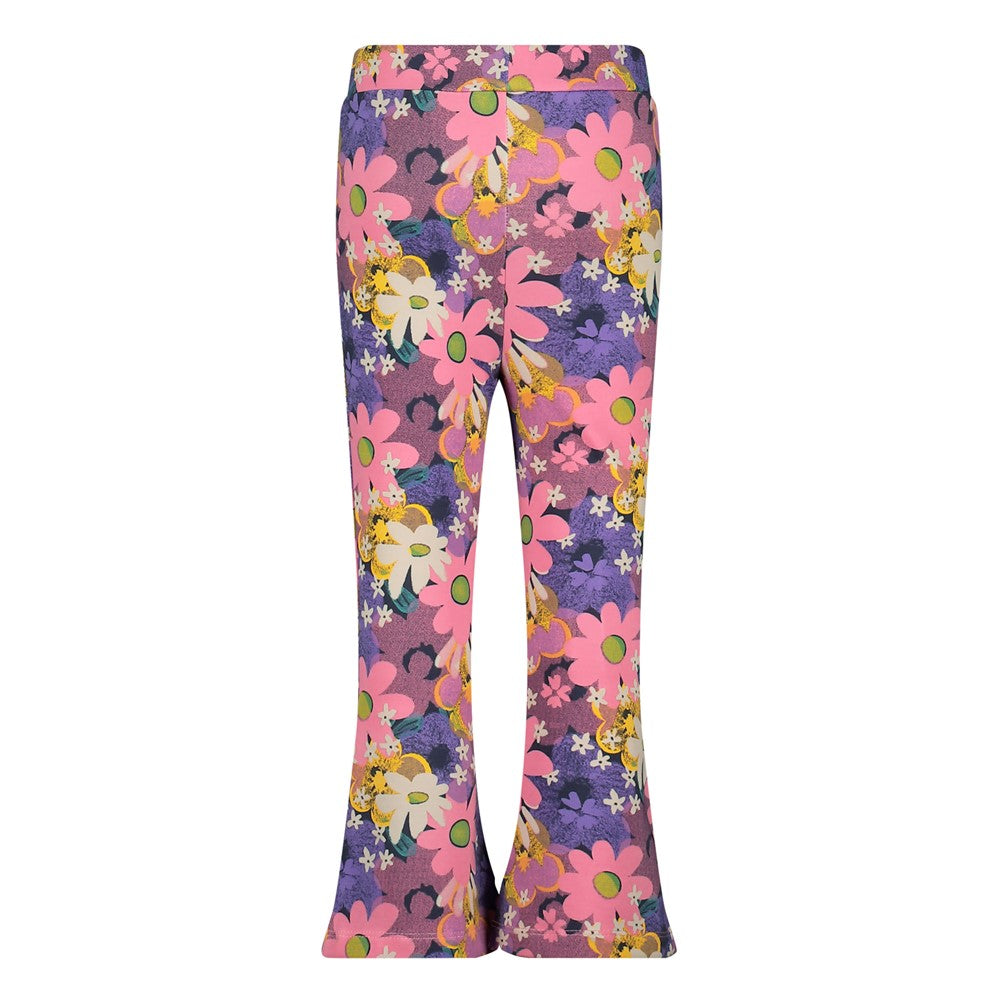 Meisjes Flared broek AOP - Rolling into Spring van Jubel in de kleur Roze in maat 128.