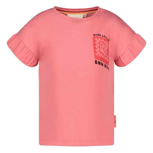 Meisjes T-shirt met backprint - Salsa Sunset van Jubel in de kleur Roze in maat 128.