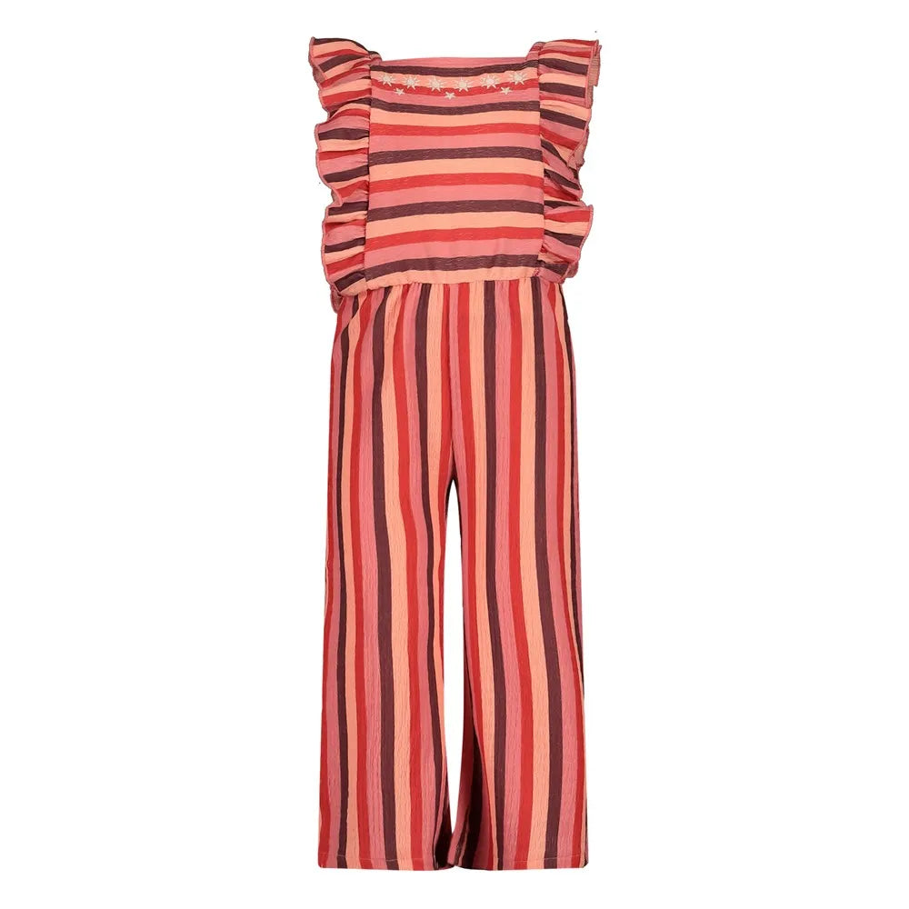 Jubel Jumpsuit streep seersucker - Salsa Sunset
