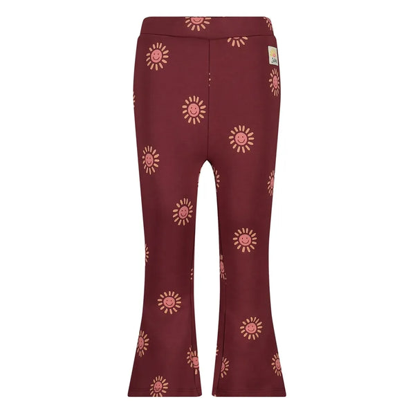 Meisjes Flared broek AOP - Salsa Sunset van Jubel in de kleur Bordeaux in maat 128.