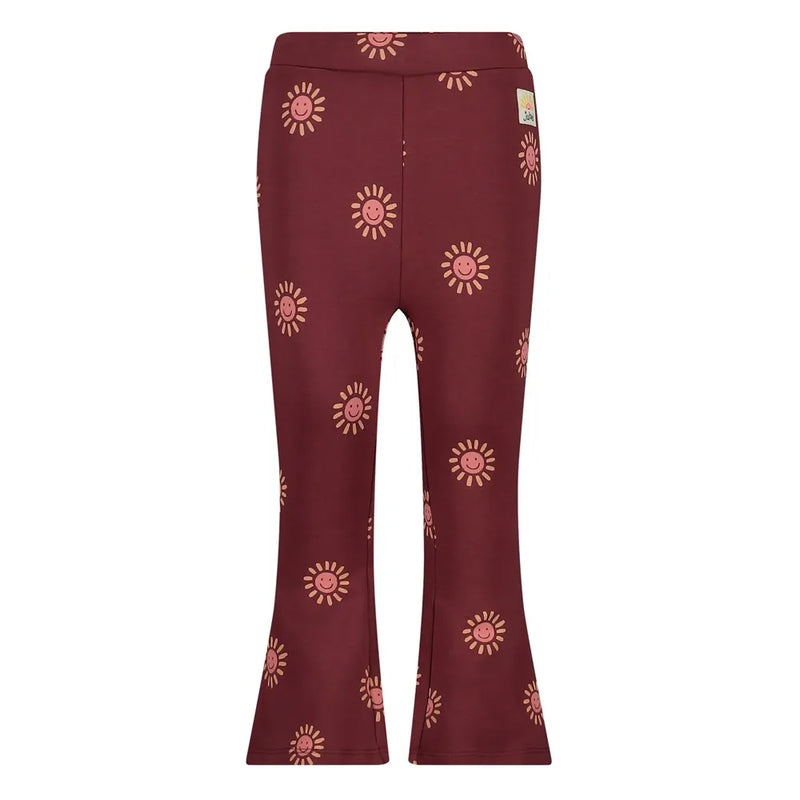 Meisjes Flared broek AOP - Salsa Sunset van Jubel in de kleur Bordeaux in maat 128.