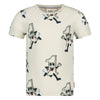 Jongens T-shirt AOP - Run the Day van Sturdy in de kleur Offwhite in maat 128.