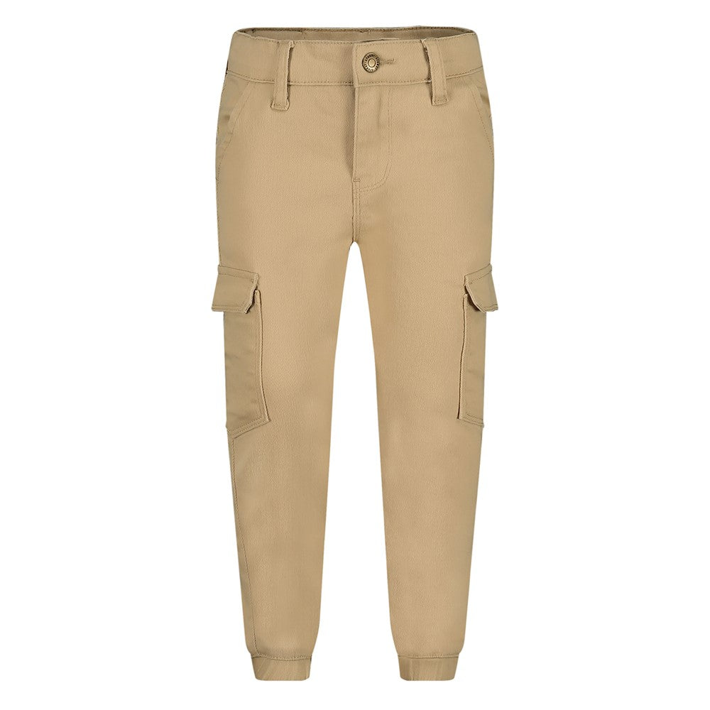 Jongens Cargo broek - Run the Day van Sturdy in de kleur Zand in maat 128.