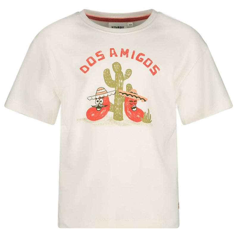 Jongens T-shirt oversized - Desert Fiesta van Sturdy in de kleur Offwhite in maat 128.