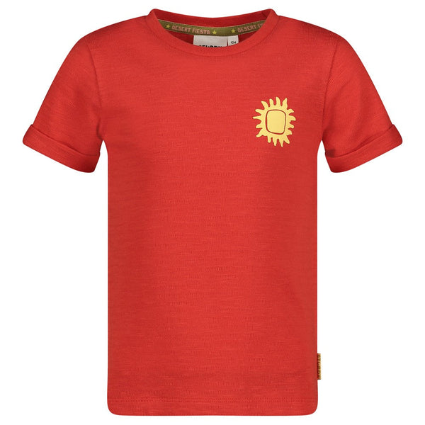 Jongens T-shirt - Desert Fiesta van Sturdy in de kleur Rood in maat 128.