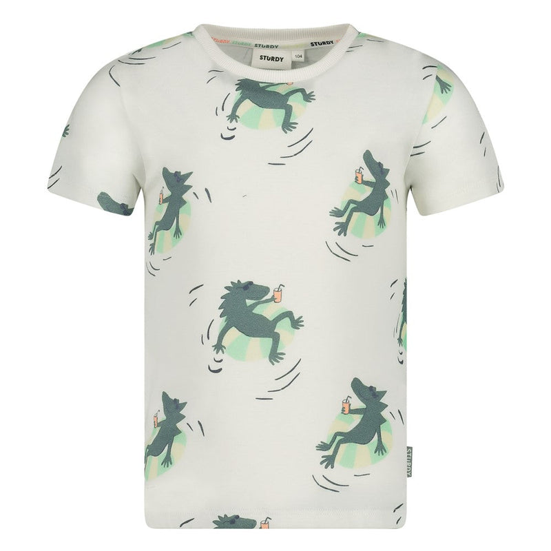 Jongens T-shirt AOP - Lagoon Legends van Sturdy in de kleur Wit in maat 128.