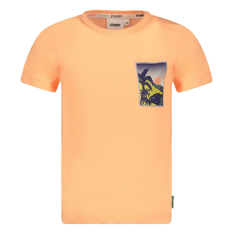 Jongens T-shirt - Lagoon Legends van Sturdy in de kleur Neon Oranje in maat 128.