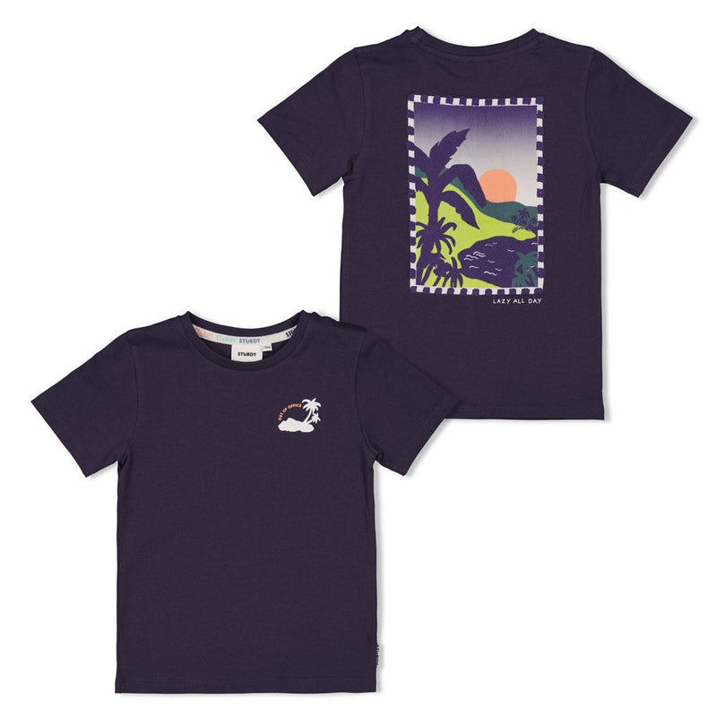 Jongens T-shirt - Lagoon Legends van Sturdy in de kleur Indigo in maat 128.