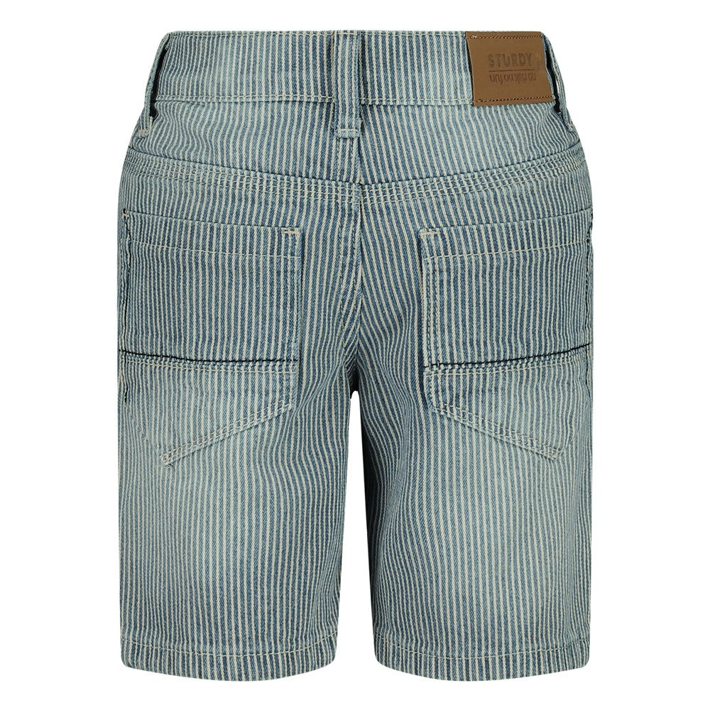 Jongens Short streep - Summer Denims van Sturdy in de kleur Indigo in maat 128.