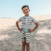 Jongens Zwemshort Dyed Stripe | Siem van Salted Stories in de kleur Multicolor in maat 122-128.