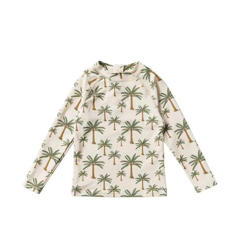 Jongens Crown Tree | Swim Longsleeve van Salted Stories in de kleur Shortbread in maat 122-128.