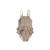 Meisjes Sparkly Flower | Swimsuit van Salted Stories in de kleur White Swan in maat 134-140.